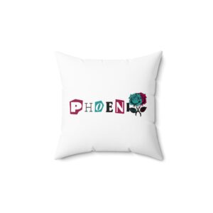 Decorative Pillow with Floral Phoenix